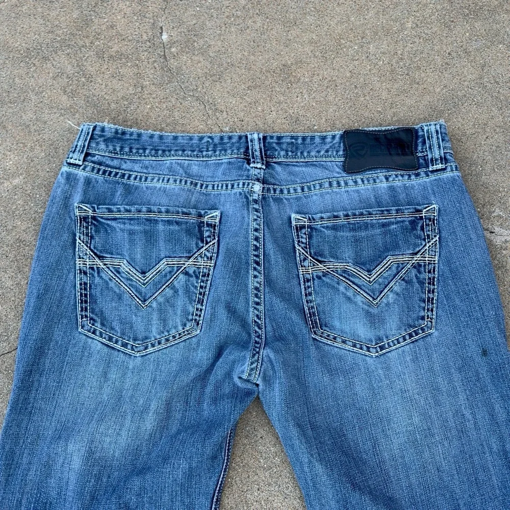 Rock & Roll Pistol Straight‎ Regular Jeans Men's 38x32 Thick Stitch Cowboy Denim